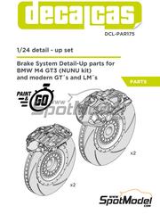 Decalcas: Brakes 1/24 scale - AP Racing brakes for BMW M4 GT3 - 3D printed parts - for Nunu reference PN24045
