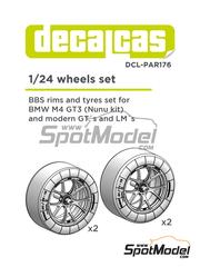 Decalcas: Set de llantas y neumticos escala 1/24 - Llantas BBS con neumticos para BMW M4 GT3 - piezas impresas en 3D - para la referencia de Nunu PN24045