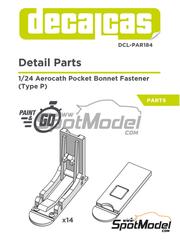 Decalcas: Bonnet pins 1/24 scale - Aerocath pocket bonnet fastener - 3D printed parts - 14 + 14 units