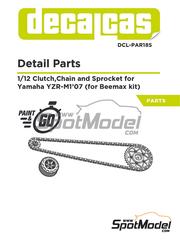 Decalcas: Chain set 1/12 scale - Yamaha YZR-M1 2007 - 3D printed parts - for Beemax Model Kits reference BX13002