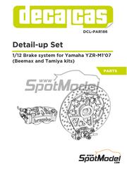 Decalcas: Brakes 1/12 scale - Yamaha YZR-M1 2007 - 3D printed parts - for Beemax Model Kits reference BX13002