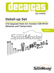 Decalcas: Detail up set 1/12 scale - Yamaha YZR-M1 2007 - 3D printed parts - for Beemax Model Kits reference BX13002