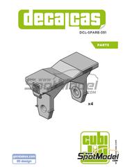 Decalcas: Spare part - Car CubiJig: JIG Tyre Aligment T1 - 3D printed parts - for Decalcas reference DCL-JIG001 - 4 units