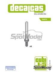 Decalcas: Spare part - Bike CubiJig: JIG Pin Head Support T1 - 3D printed parts - for Decalcas reference DCL-JIG002 - 6 units