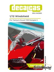 Blue Stuff 12-031: Marking / livery 1/12 scale - Ducati 1199 Panigale  sponsored by GRAZIE VALE! #10, 46 - for Tamiya reference TAM14129 (ref. 12- 031) | SpotModel