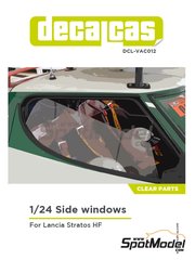 Decalcas: Ventana escala 1/24 - Lancia Stratos HF - otros materiales e instrucciones de colocacin - para las referencias de Hasegawa 20217, 20261, 20268, 20282, 20361, HA20361, 20440, CR-32, 20499, 20561, 20598, 20653, 20692, 20737, 21215, HC-15, 25032, CR-32, 25036, CR-36, HACR32, HA-CR32, HACR33, 25033, CR-33, HACR36, 25036 y CR-36
