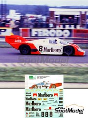 Decalpool: Marking / livery 1/24 scale - Porsche 956 sponsored by Marlboro #8 - Robert 'Bob' Wollek (FR) + Klaus Ludwig (DE) + Stefan Johansson (SE) - 24 Hours Le Mans 1983 - water slide decals and assembly instructions - for Tamiya references TAM24047, 2447, TAM24232, TAM24309 and TAM24314 image