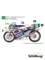 Decalpool: Marking / livery 1/12 scale - Honda NSR250 sponsored by Rothmans #3 - Luca Cadalora (IT) - Motorcycle World Championship 1991 - water slide decals and assembly instructions - for Tamiya references TAM14059 and TAM14110 image