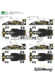Decalpool: Marking / livery 1/20 scale - Lotus Renault 97T Lotus Team sponsored by John Player Special #11, 12 - Ayrton Senna da Silva (BR), Elio de Angelis (IT) - Belgian Formula 1 Grand Prix, Portuguese Formula 1 Grand Prix 1985 - water slide decals and assembly instructions - for Fujimi references FJ09064, GP23 / 090641, FJ090641, 09064, GP23 / 090641, FJ09074, 090740, GP-25, FJ091952, 09195 and GP-3