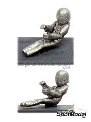 Denizen: Figure 1/43 scale - F1 driver in car figure 2 - white metal parts