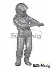 Denizen: Figure 1/43 scale - F1 driver with helmet - white metal parts