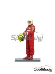 Denizen: Figure 1/43 scale - Racing driver in balaclava holding helmet - white metal parts