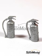 Denizen: Figure 1/43 scale - Pair of pit lane fire extinguishers - white metal parts