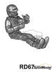 Denizen: Figure 1/43 scale - Touring Car/Rally Driver in car RHD - white metal parts