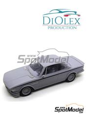 DiOlex Production: Car scale model kit 1/24 scale - BMW 3.0 CSL Alpina B2 (BMW E9) with regular decals - 3D printed parts, vacuum formed parts and water slide decals