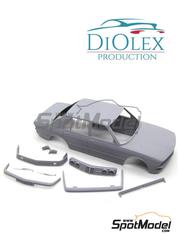 DiOlex Production: Car scale model kit 1/24 scale - Alpina B9/B10 (BMW E28) with white stripes - 3D printed parts, vacuum formed parts and water slide decals