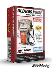 Doozy Modelworks: Maqueta escala 1/24 - Surtidor de gasolina Interstate de estilo antiguo con una manguera - Tipo A - piezas de resina, calcas de agua y otros materiales - 1 unidades