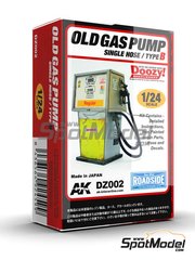 Doozy Modelworks: Maqueta escala 1/24 - Surtidor de gasolina de estilo antiguo con una manguera - Tipo B - piezas de resina y calcas de agua