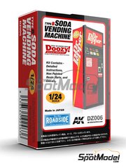 Doozy Modelworks: Maqueta escala 1/24 - Maquina expendedora de bebidas Dr Pepper - Tipo B - piezas de resina y calcas de agua