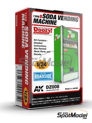 Doozy Modelworks: Maqueta escala 1/24 - Maquina expendedora de bebidas 7UP- Tipo D - piezas de resina y calcas de agua