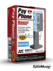 Doozy Modelworks: Scale model kit 1/24 scale - Pay phone - resin parts and water slide decals image