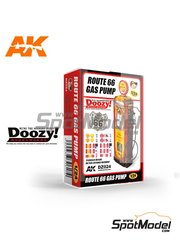 Doozy Modelworks: Maqueta escala 1/24 - Surtidor de gasolina Ruta 66 - piezas de resina y calcas de agua