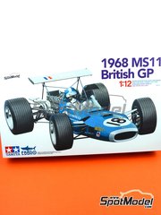 Ebbro: Car scale model kit 1/12 scale - Matra MS11 Equipe Matra Team sponsored by ELF #18 - Jean-Pierre Beltoise (FR) - British Formula 1 Grand Prix 1968 - metal parts, photo-etched parts, plastic parts, rubber parts, water slide decals, assembly instructions and painting instructions