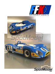 FFK Miniatures: Car scale model kit 1/12 scale - Matra MS 650 Equipe Matra Team sponsored by ELF #8 - Henri Pescarolo (FR) + Jean-Pierre Beltoise (FR) - 24 Hours Le Mans, 1000 Kms Paris 1969 and 1970 - photo-etched parts, resin parts, rubber parts, vacuum formed parts and water slide decals image