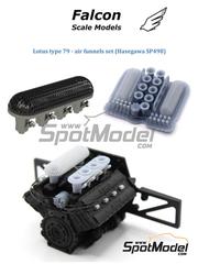 Falcon Scale Models: Trompetas de admisin escala 1/20 - Lotus Ford Type 79: Trompetas de admisin - piezas impresas en 3D y otros materiales - para las referencias de Hasegawa 23203, 52298, SP498, HAS-FG3 y 23203