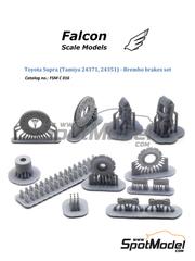 Falcon Scale Models: Brakes 1/24 scale - Brembo brakes Toyota GR Supra - 3D printed parts and other materials - for Tamiya references TAM24351 and TAM24371