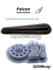 Falcon Scale Models: Chain set 1/12 scale - Suzuki GSX RR 2020 - 3D printed parts and other materials - for Tamiya reference TAM14139