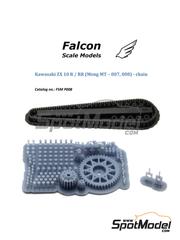 Falcon Scale Models: Detail up set 1/9 scale - Kawasaki Ninja ZX-10R / ZX-10RR - 3D printed parts, metal parts, other materials and assembly instructions - for Meng Model references MT-007, MT-007s, MT-008 and MT-008s