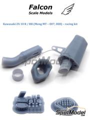 Falcon Scale Models: Detail up set 1/9 scale - Kawasaki Ninja ZX-10R / ZX-10RR - racing parts - 3D printed parts, other materials and assembly instructions - for Meng Model references MT-007, MT-007s, MT-008 and MT-008s