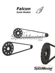 Falcon Scale Models: Chain set 1/12 scale - Yamaha YZR500 - 3D printed parts - for Tamiya reference TAM14001