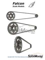 Falcon Scale Models: Chain set 1/12 scale - Suzuki GSX750S new Katana - 3D printed parts - for Tamiya reference TAM14034