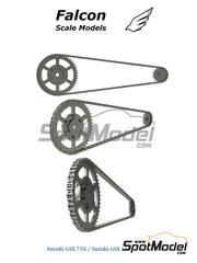 Falcon Scale Models: Chain set 1/12 scale - Suzuki GSX750S Katana / GSX750 Police Bike / GSX1100S Katana Custom Tuned - 3D printed parts - for Tamiya references TAM14010, TAM14015, TAM14020 and TAM14065