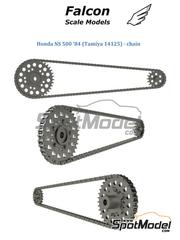 Falcon Scale Models: Chain set 1/12 scale - Honda NS500 - 3D printed parts - for Tamiya reference TAM14125