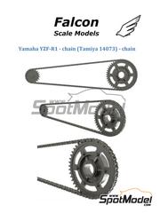 Falcon Scale Models: Chain set 1/12 scale - Yamaha YZF-R1 Exup Deltabox II - 3D printed parts - for Tamiya reference TAM14073 - 1 units