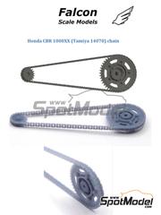 Falcon Scale Models: Chain set 1/12 scale - Honda CBR 1000 XX - 3D printed parts - for Tamiya reference TAM14070 - 1 units
