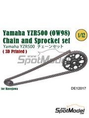 Fat Frog Models: Chain set 1/12 scale - Yamaha YZR500 (0W98) - 3D printed parts - for Hasegawa references 21503, BK-3, 21705, 21707, 21710, 21752 and 21762
