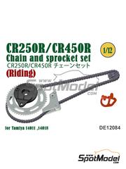 Fat Frog Models: Chain set 1/12 scale - Honda CR250R/CR450R - Version 1 (Riding) - 3D printed parts - for Tamiya references TAM14011, 14011 (3000), 11 and TAM14018