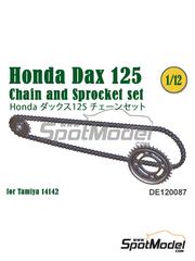 Fat Frog Models: Chain set 1/12 scale - Honda Dax 125 - 3D printed parts - for Tamiya reference TAM14142