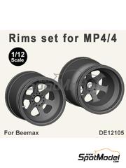 Fat Frog Models: Rims 1/12 scale - McLaren Honda MP4/4 (Beemax) 1988 - 3D printed parts - for Beemax Model Kits reference BX12002 - 4 units