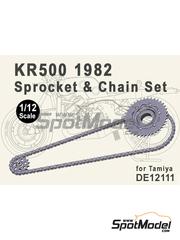 Fat Frog Models: Chain set 1/12 scale - Kawasaki KR500 1982 - 3D printed parts - for Tamiya reference TAM14028