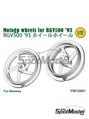 Fat Frog Models: Rims 1/12 scale - 5-spoke rims for Suzuki RGV500 1993 - 3D printed parts - for Beemax Model Kits reference BX13001 - 2 units