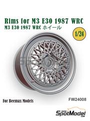 Fat Frog Models: Rims 1/24 scale - BBS BMW M3 E30 Group A 1987 - 3D printed parts - for Beemax Model Kits reference BX24029 - 4 units