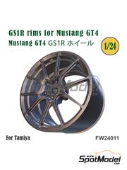 Fat Frog Models: Llantas escala 1/24 - Forgeline GS1R para Ford Mustang GT4 - piezas impresas en 3D - para la referencia de Tamiya TAM24354 - 4 unidades