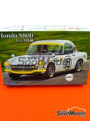 Fujimi: Car scale model kit 1/24 scale - Honda S800 #16 - plastic parts, rubber parts, water slide decals, assembly instructions and painting instructions image