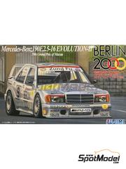 Fujimi: Car scale model kit 1/24 scale - Mercedes-Benz 190E 2.5-16 Evolution II sponsored by Berlin 2000 #9 - Klaus Ludwig (DE) - Guia Race of Macau 1992 - plastic parts, rubber parts, water slide decals, assembly instructions and painting instructions