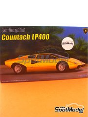 Fujimi: Car scale model kit 1/24 scale - Lamborghini Countach LP400 - plastic parts, rubber parts, water slide decals, assembly instructions and painting instructions image